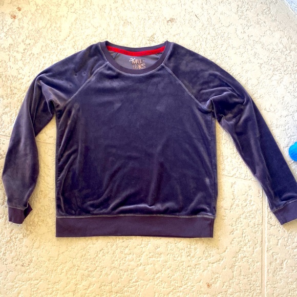 Muk Luks Plum Velour Sweatshirt - Picture 4 of 7